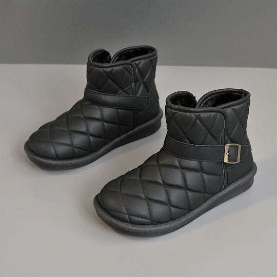 Damen modische warme Winterstiefel mit hochwertiger Isolierung und praktischem Klettverschluss R&B