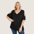 Damen Oversized T-Shirt mit Schulterauschnitten R&B