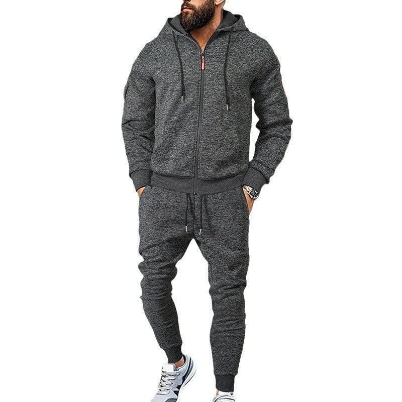 Herren sportives Freizeit-Set mit strukturiertem Hoodie und bequemen Jogginghosen