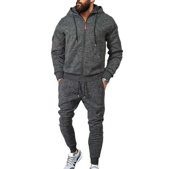 Herren sportives Freizeit-Set mit strukturiertem Hoodie und bequemen Jogginghosen R&B