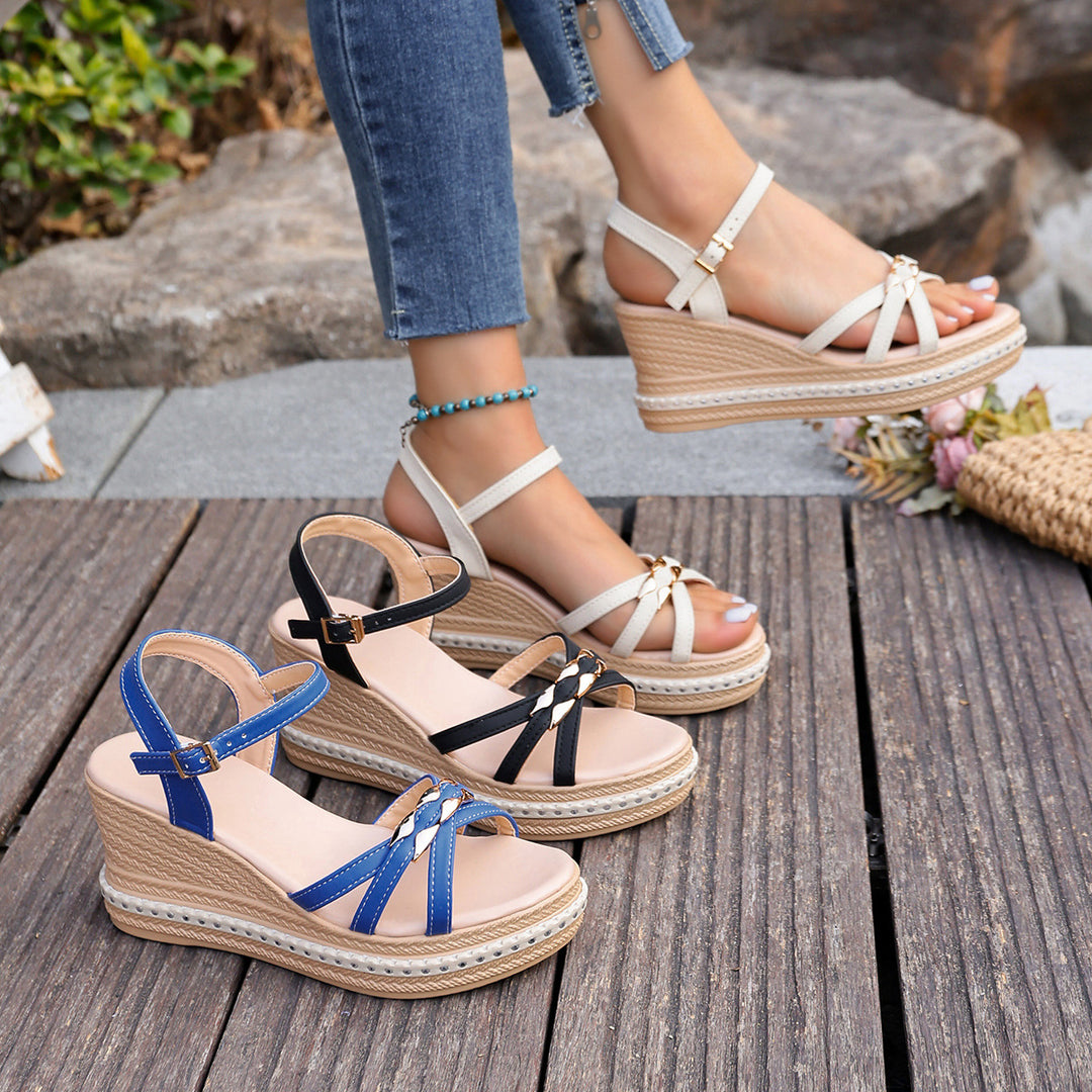 Damen Wedge-Sandaletten mit verstellbarem Riemendesign und komfortablem Fußbett R&B
