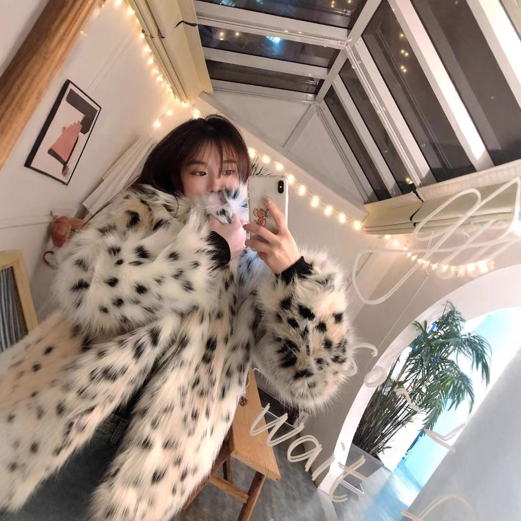 Damen Fluffy Kunstfell Jacket R&B