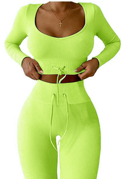 Damen Rippstrick Set mit verstellbarem Bund R&B