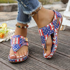 Damen Wedge-Pantoletten mit modernem Flaggen-Design R&B