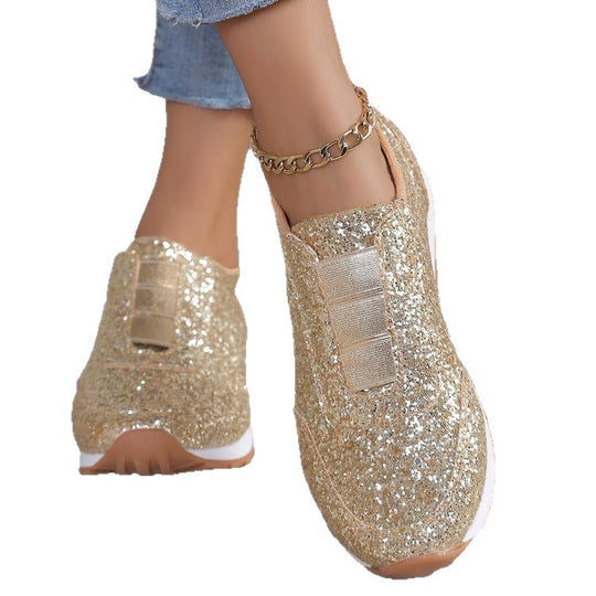 Damen Sportliche Glitter-Sneakers R&B