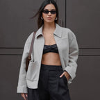 Damen Lässige Oversized-Jacke mit praktischen Taschen und elegantem Kragen R&B