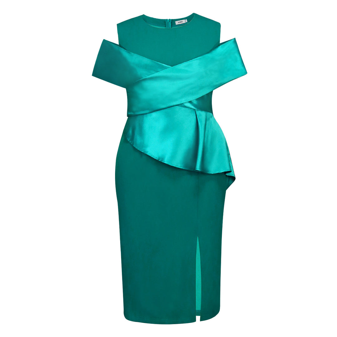 Damen Cocktailkleid mit asymmetrischem Oberteil und Drapierungsdetail R&B