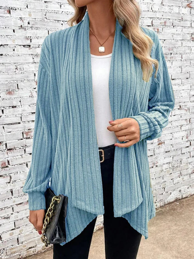 Damen angesagte Strickjacke mit strukturiertem Design und offenem Schnitt R&B