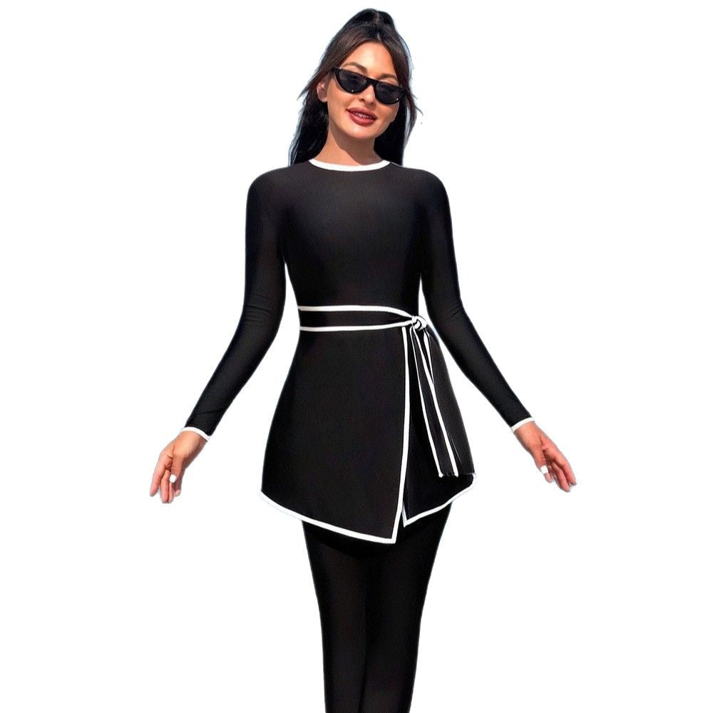 Damen modischer Sportanzug mit Wickeldesign und UV-Schutz R&B