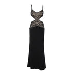 Damen Elegantes Maxikleid mit Spitzenoberteil und raffiniertem Schnitt R&B