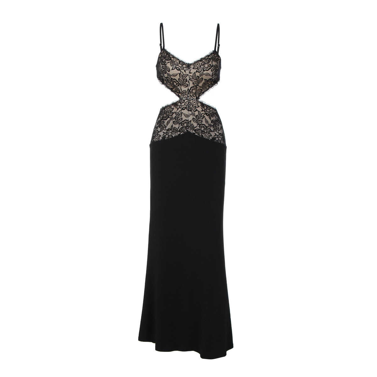 Damen Elegantes Maxikleid mit Spitzenoberteil und raffiniertem Schnitt R&B
