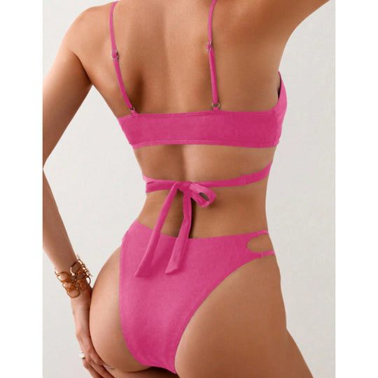 Damen Triangel-Bikini mit raffiniertem Wickeldesign und modischen Cut-Out-Details R&B