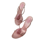 Damen elegante Slip-On Sandalen mit funkelnder Strassverzierung R&B