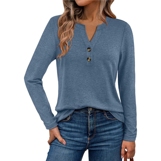 Damen Langarmshirt mit Knopfdetails R&B
