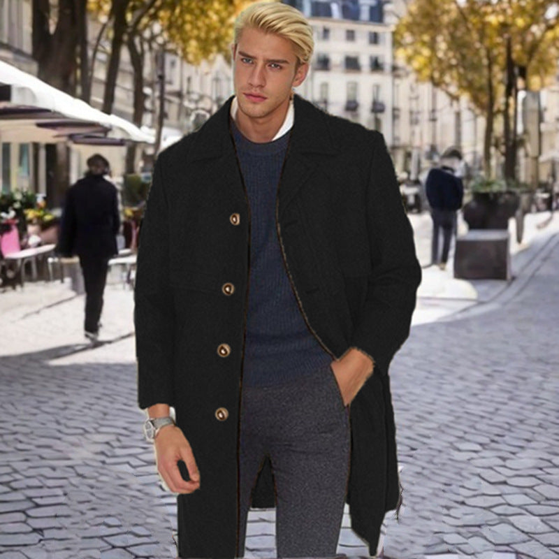 Herren eleganter Wollmantel R&B