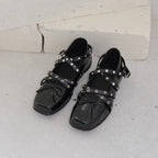 Damen Ballerinas mit elegantem Riemendesign und modischer Schnürung