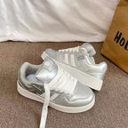 Damen Modische Sneaker mit schimmerndem Metallic-Obermaterial und gepolsterter Innensohle R&B