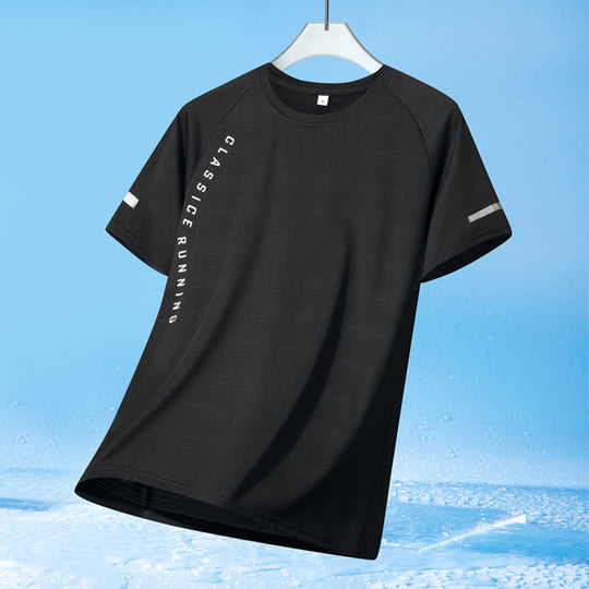 Herren nan atmungsaktives Funktionslaufshirt mit Raglanärmeln und reflektierenden Akzenten R&B