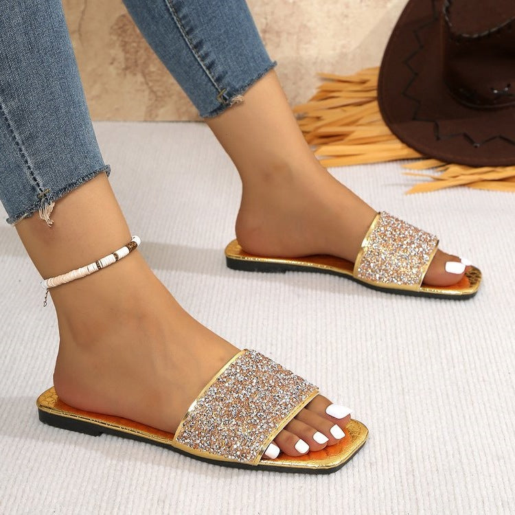 Damen Glitzernde Freizeitsandalen R&B