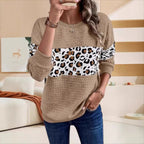 Damen Sweatshirt mit Leopardenmuster und strukturiertem Stoff R&B