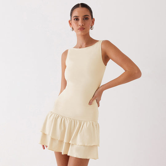 Damen Verspielt Minikleid mit voluminösen Rüschen und schickem Schnitt R&B