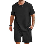 Herren lässiges Freizeit-Set aus hochwertigem Strukturmaterial R&B