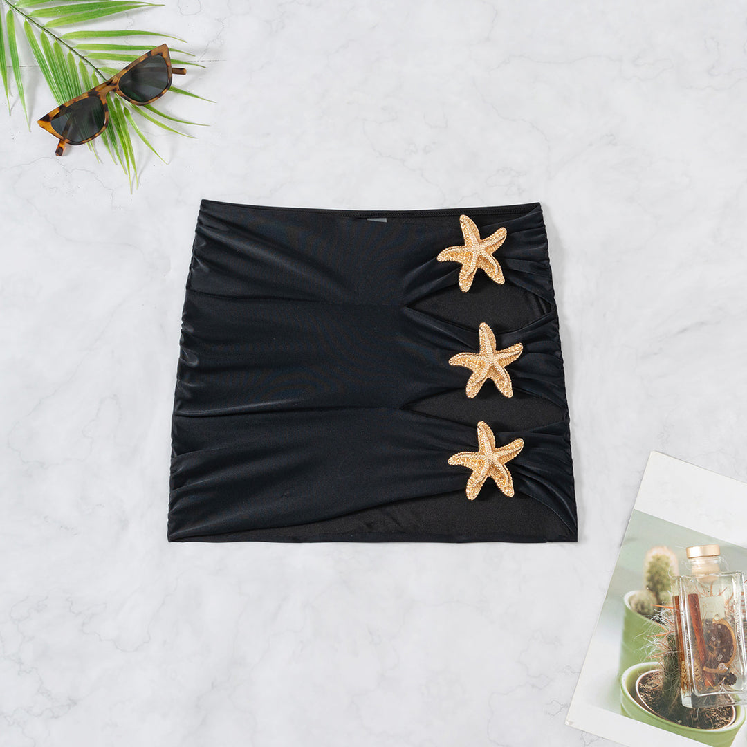 Damen Strandrock mit eleganten Cut-Outs und funkelnden Muschel-Details R&B