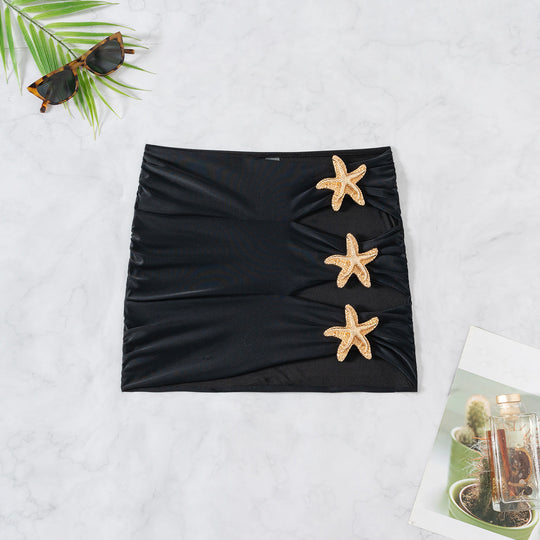 Damen Strandrock mit eleganten Cut-Outs und funkelnden Muschel-Details R&B