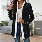 Damen Elegante und schicke Blazerjacke mit Kontrastdetails R&B