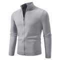Herren modische Strickjacke mit hohem Kragen und funktionellem Reißverschluss R&B