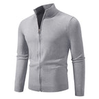 Herren modische Strickjacke mit hohem Kragen und funktionellem Reißverschluss R&B