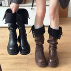 Damen Mode Stiefel mit eleganten Riemen und lässigem Design R&B
