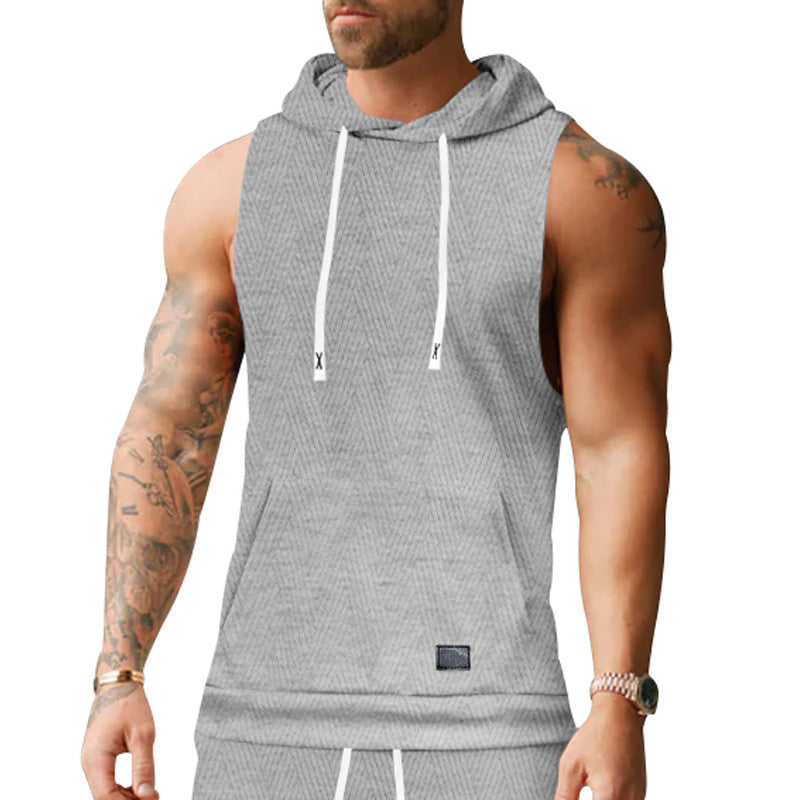 Unisex ärmelloses Kapuzenshirt mit Struktur R&B