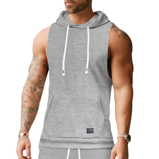 Unisex ärmelloses Kapuzenshirt mit Struktur R&B