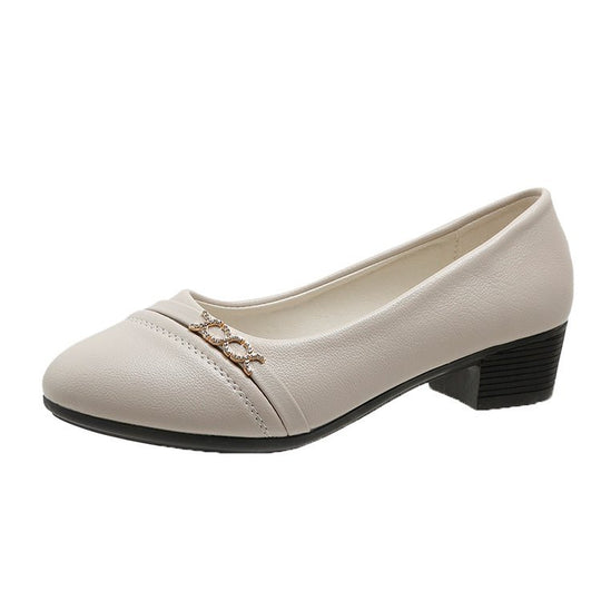 Damen elegante Pumps mit modischem Riemen und funkelndem Schmuckdetail R&B