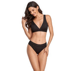 Damen Bikini-Set mit sportlichem V-Ausschnitt und hohem Taillenslip R&B