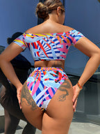 Damen Bikiniset mit modischem Off-Shoulder-Design und eleganter Schnürung