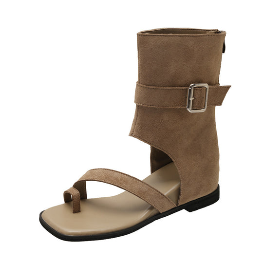 Damen Moderne Sandalenstiefel mit verstellbarem Riemen und elegantem Design R&B