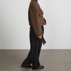 Damen Kurze Wolljacke im Trench-Stil mit stylischen Details R&B