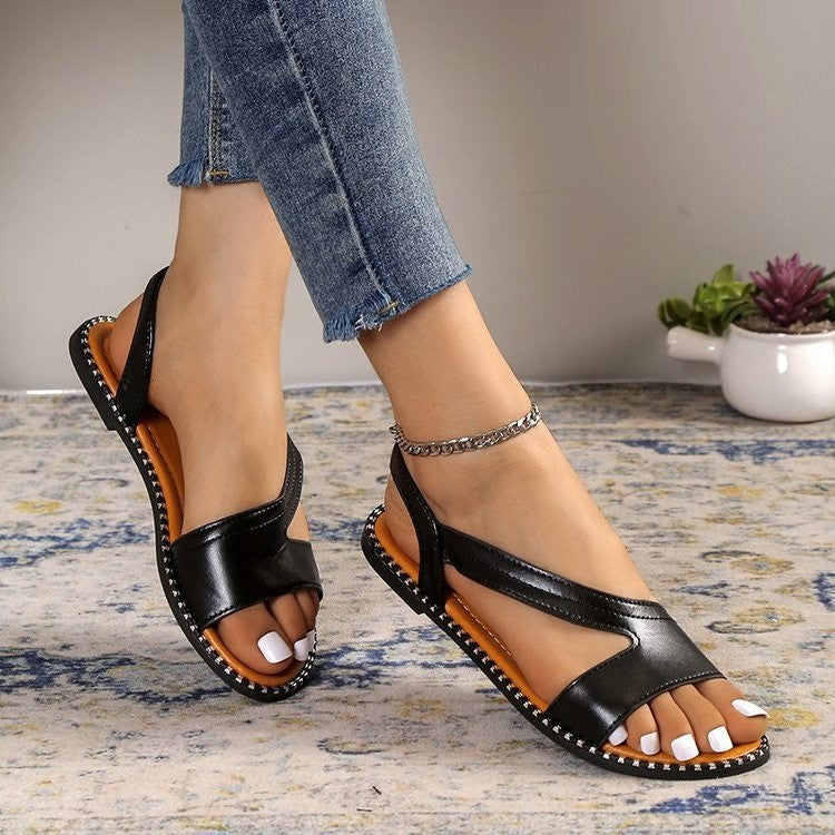 Damen bequeme Riemen-Sandalen mit ergonomischem Fußbett R&B