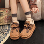 Damen Freizeit-Sneaker mit warmem Innenfutter und modischem Leopardenmuster