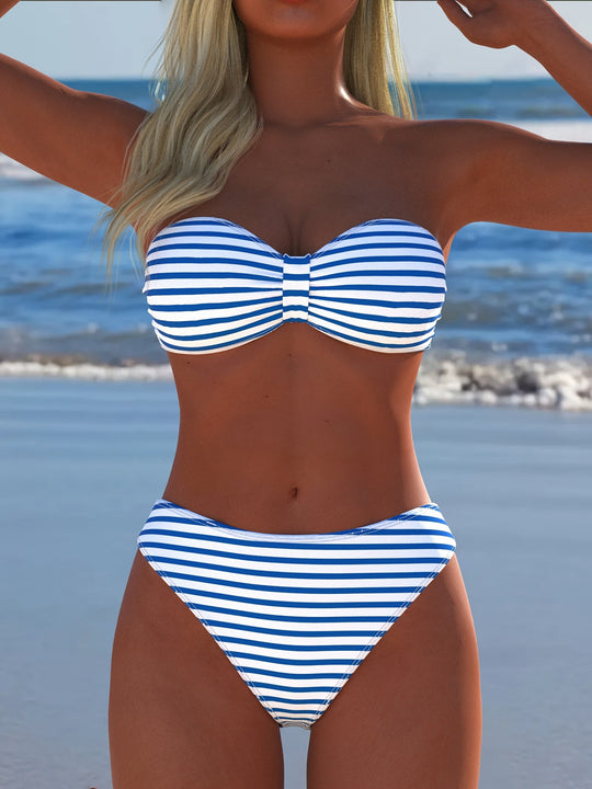 Damen Balconette Bikini mit floralem Design und verstellbaren Trägern R&B