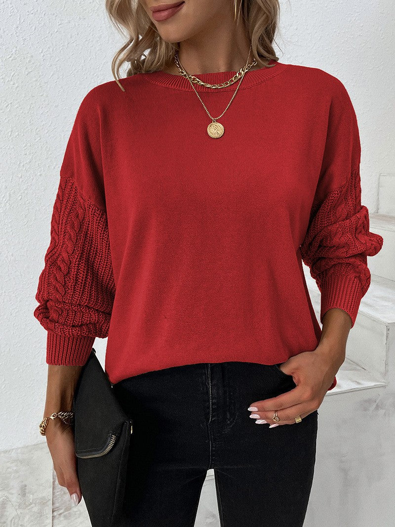 Damen Pullover mit strukturierten Ärmelpartien und lockerer Passform R&B