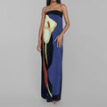 Damen Maxikleid mit elegantem Design und farbenfrohen Akzenten R&B