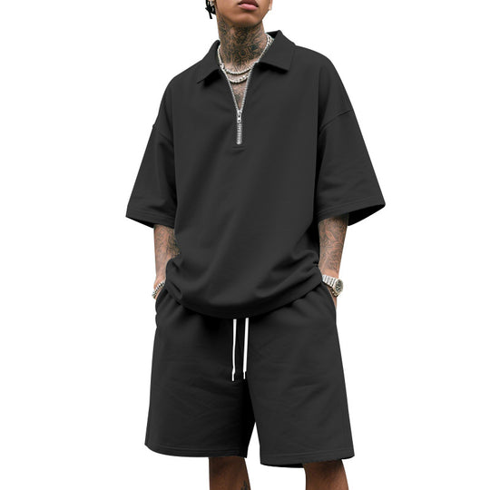 Herren lässiges Sport-Set mit kurzem Oberteil und praktischen Shorts R&B