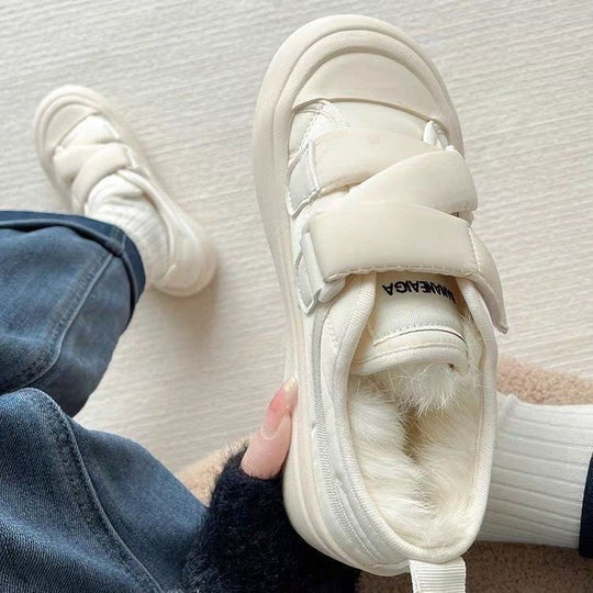 Damen Gemütliche Sneaker mit warmem Innenfutter und praktischem Klettverschluss R&B