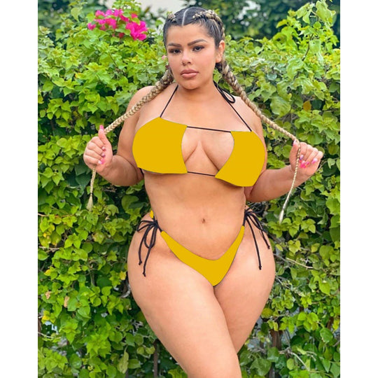 Damen Triangel-Bikini mit verstellbaren Bändern und sexy Schnittdetails R&B