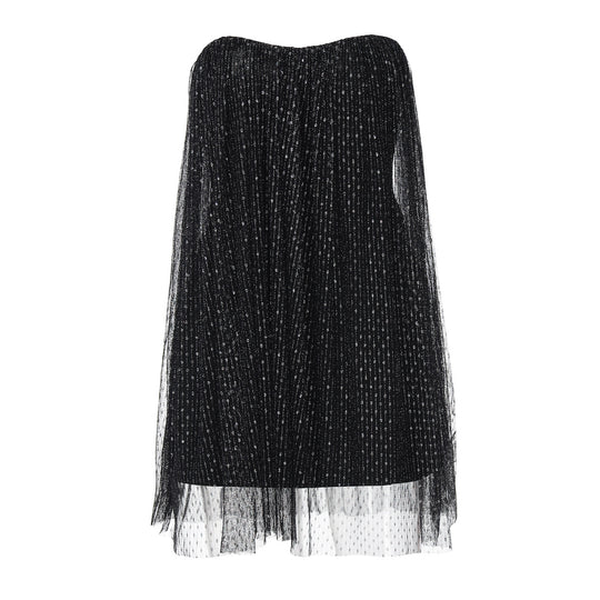 Damen Elegantes Trägerloses Couture-Kleid mit voluminösem Rock und glamourösem Tüll-Akzent R&B