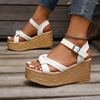 Damen Wedge-Sandalen mit kunstvollem Riemen-Design und komfortabeler Sohle R&B