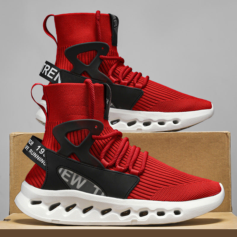 Damen Sportliche Lauf-Sneaker mit elastischem Strick-Obermaterial und rutschfester Sohle R&B
